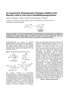 Asymmetric Intramolecular Conjugate Addition Nitro-Mannich Route to cis Sns-Brigh10